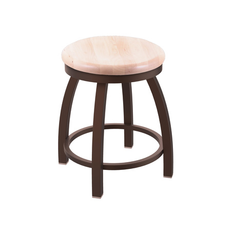 HOLLAND BAR STOOL CO 18" Swivel Vanity Stool, Bronze Finish, Nat Maple Seat 80218BZNatMpl